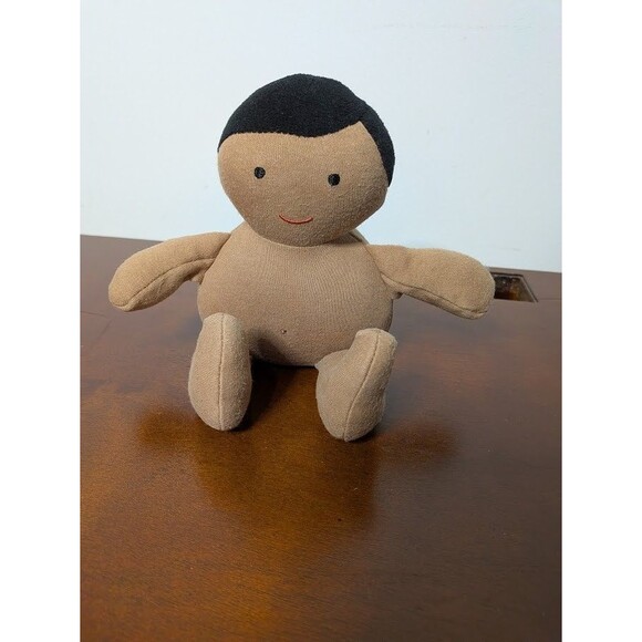 Lovevery Soft Baby Doll Plush Toy Tan Skin Black Hair Diversity Toy - Picture 1 of 5
